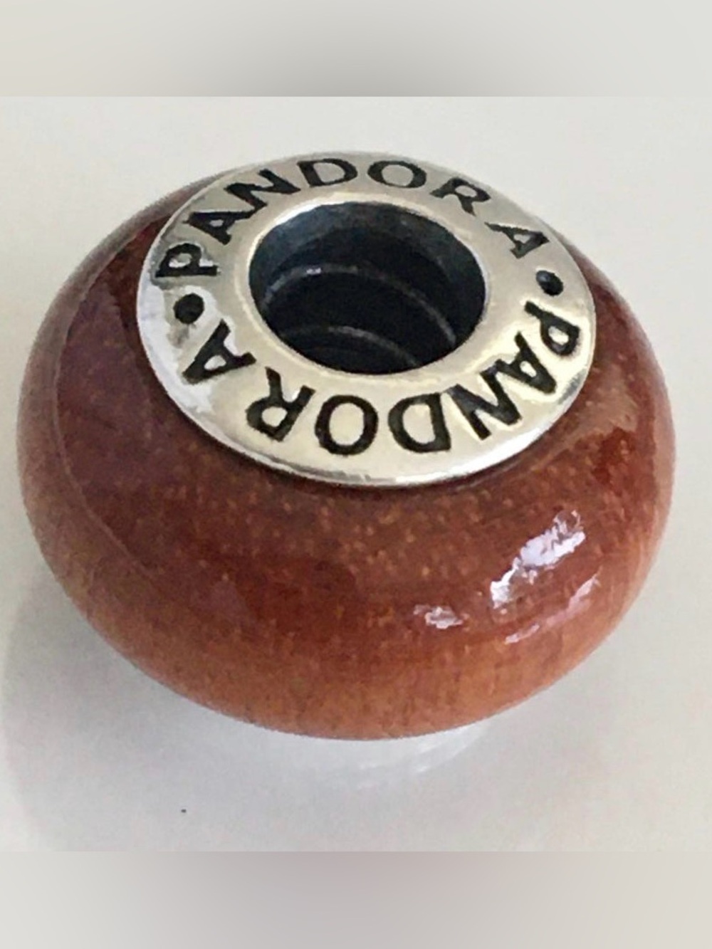 Authentic Retired Pandora Muirapiranga Wooden Charm .925 Sterling Silver